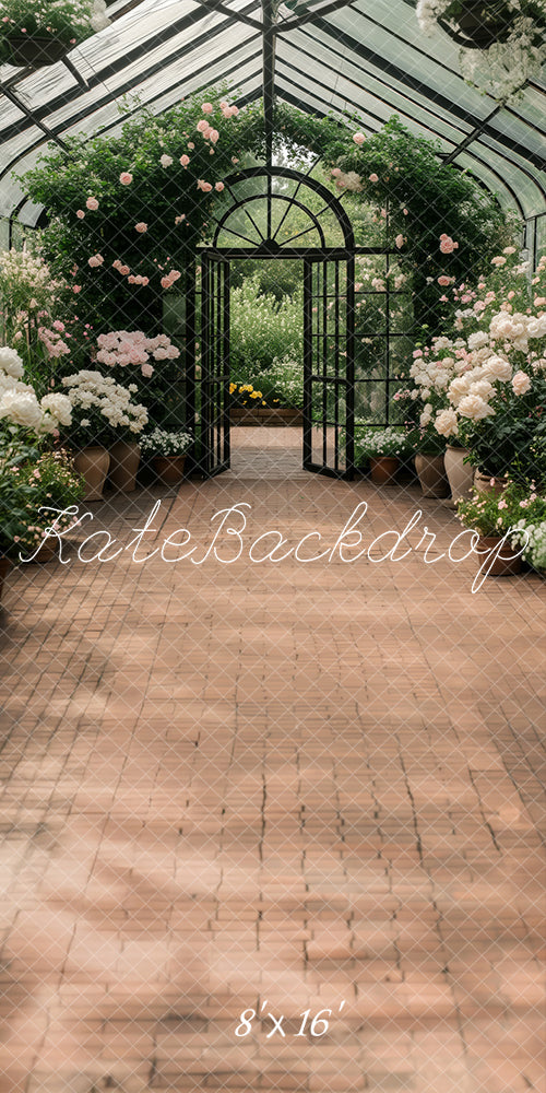 Kate Sweep Spring Greenhouse Garden Path Backdrop Designed by Patty Robert -UK