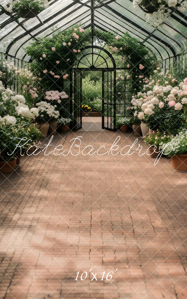 Kate Sweep Spring Greenhouse Garden Path Backdrop Designed by Patty Robert -UK