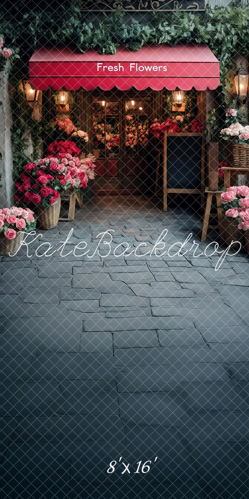 Kate Sweep Romantic Flower Shop Street Backdrop Designed by Patty Robert -UK