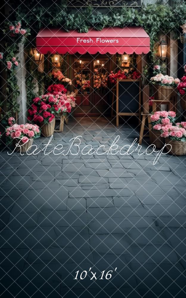 Kate Sweep Romantic Flower Shop Street Backdrop Designed by Patty Robert -UK