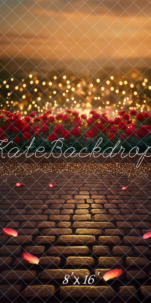 Kate Sweep Sunset Bokeh Rose Garden Backdrop Designed by Mini MakeBelieve -UK