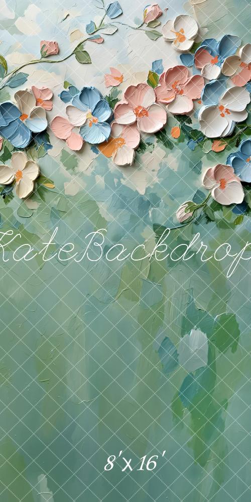 Kate Sweep Paint Floral Pastel Abstract Texture Backdrop Designed by Emetselch -UK