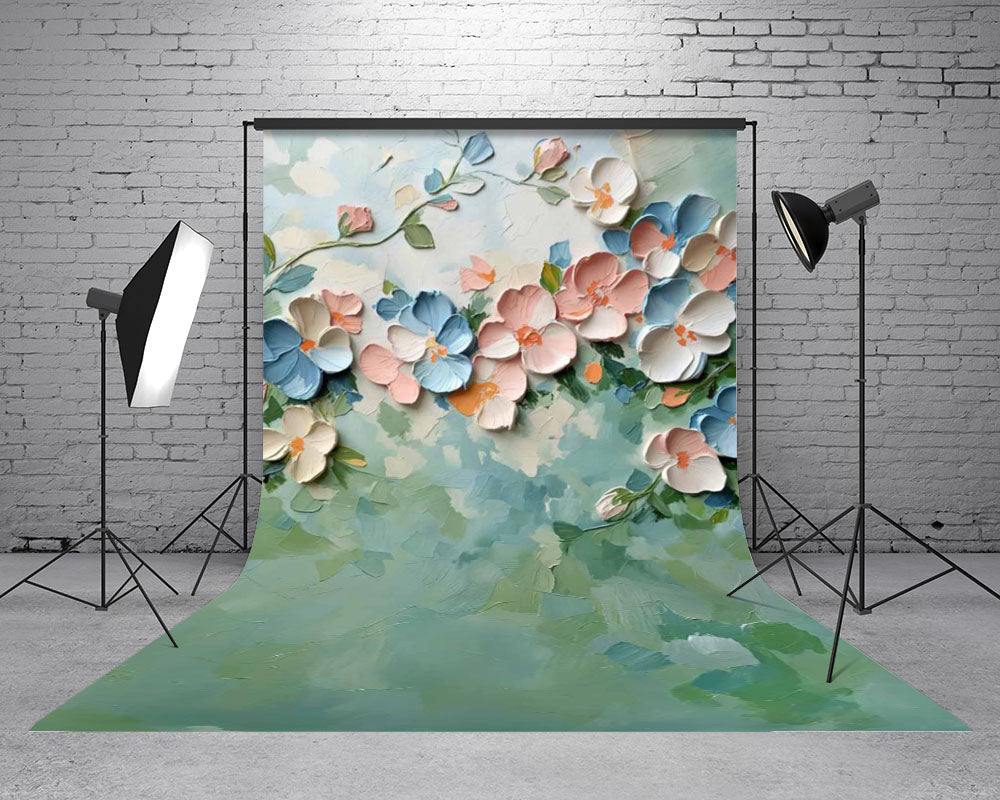 Kate Sweep Paint Floral Pastel Abstract Texture Backdrop Designed by Emetselch -UK