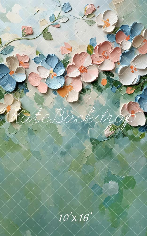 Kate Sweep Paint Floral Pastel Abstract Texture Backdrop Designed by Emetselch -UK