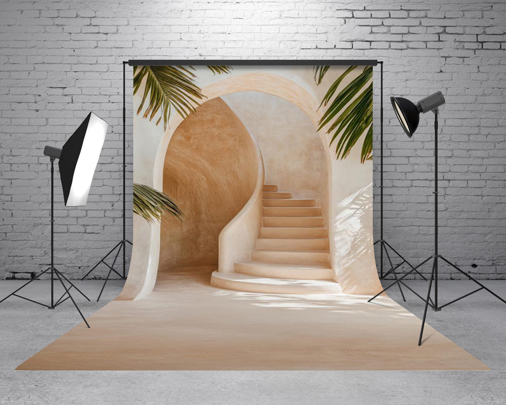 Kate Sweep Neutral Arch Stairs Boho Backdrop Designed by Emetselch -UK