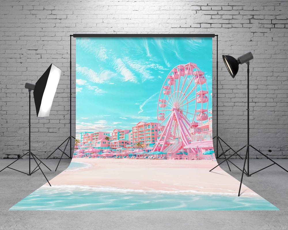 Kate Sweep Summer Beach Ferris Wheel Backdrop Designed by Emetselch -UK