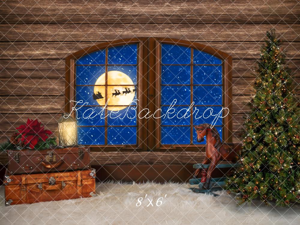 Kate Christmas Tree Santa Window Backdrop for Photography Designed by Lisa Granden -UK