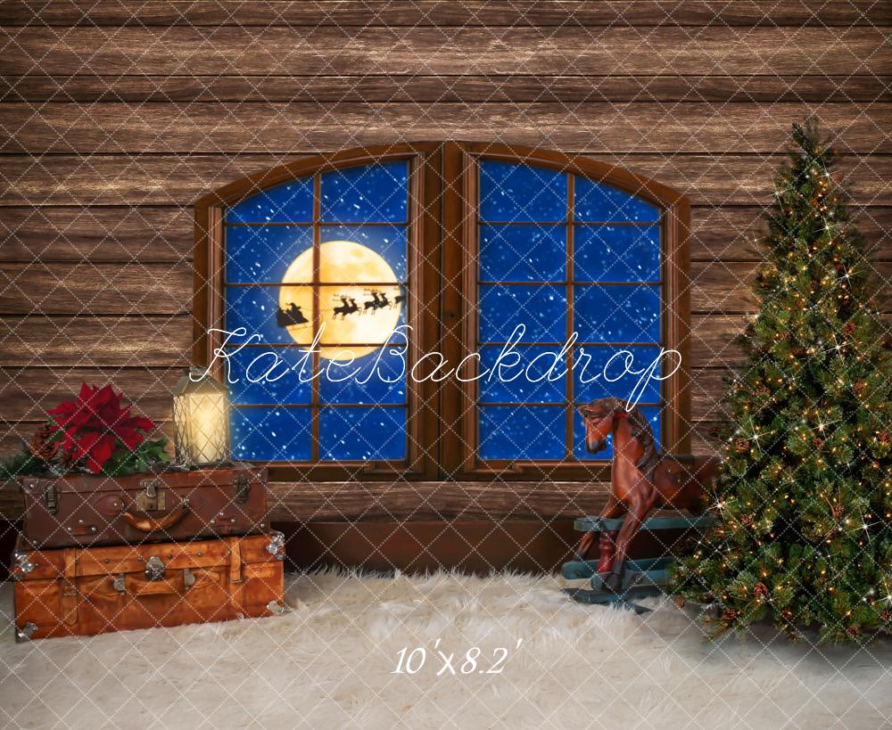 Kate Christmas Tree Santa Window Backdrop for Photography Designed by Lisa Granden -UK