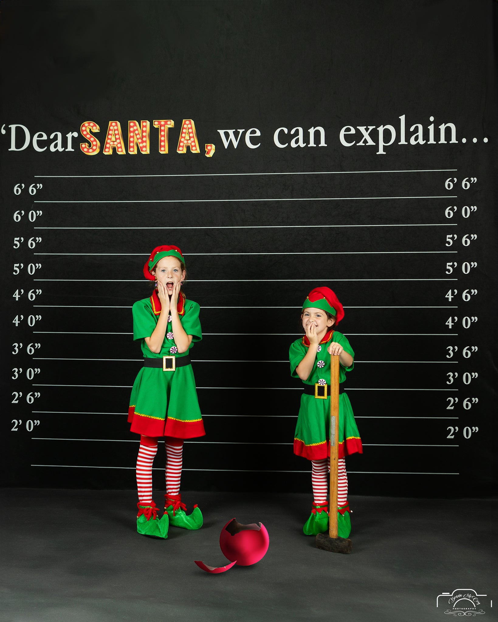 Kate Dear Santa Word Black Christmas Backdrop for Photography -UK