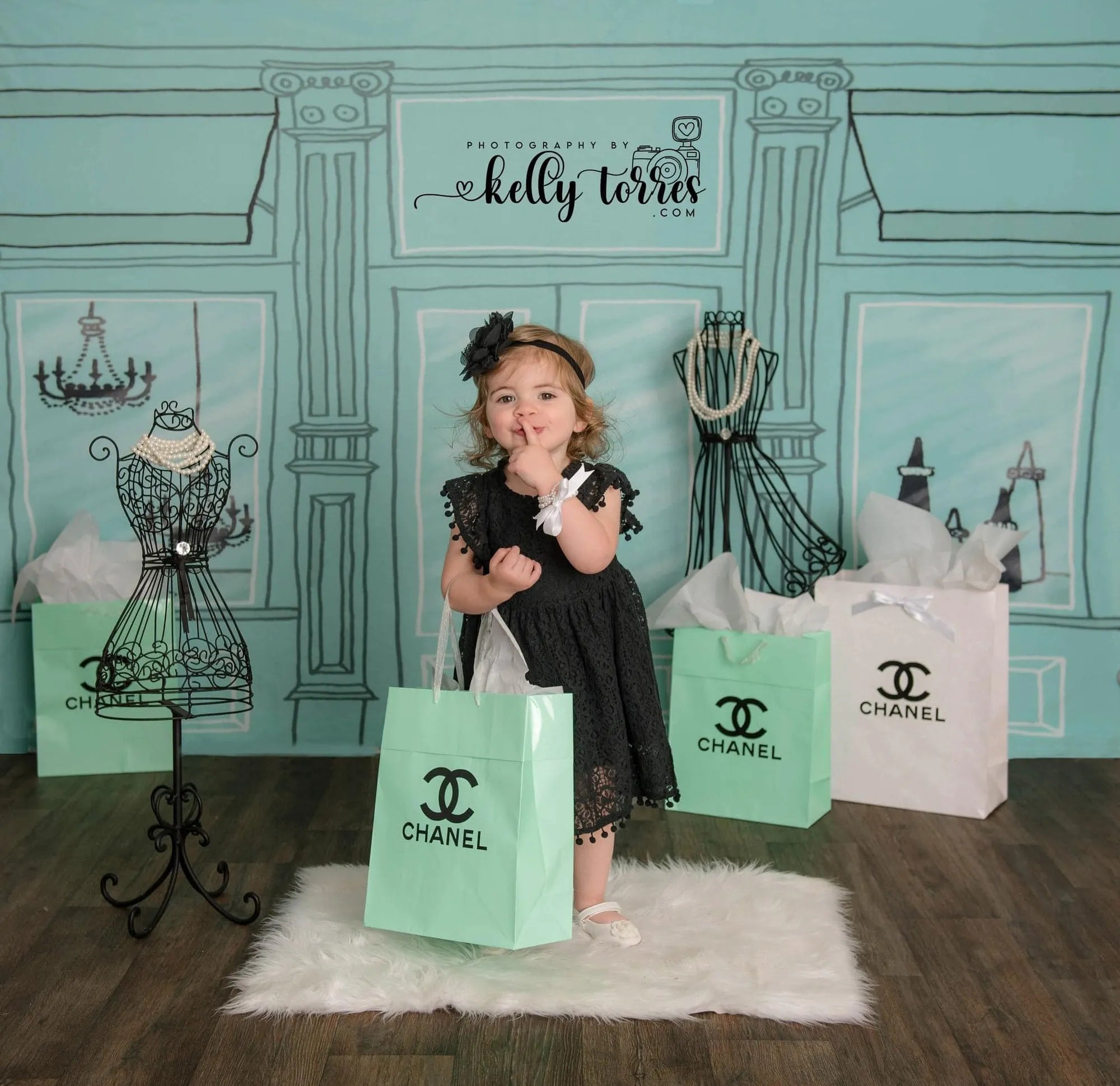 Kate Shopping Spree Storefront Fleece Backdrop Designed by Mandy Ringe Photography -UK