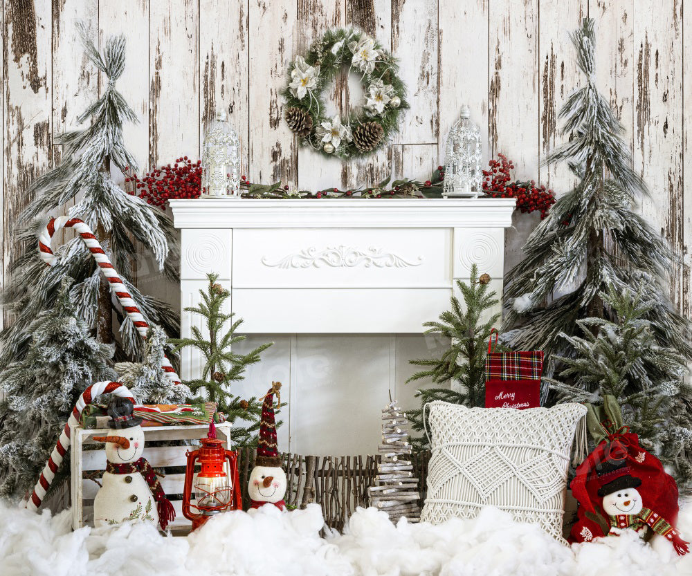 Kate Christmas Fireplace Oak Tree Backdrop for Photography -UK