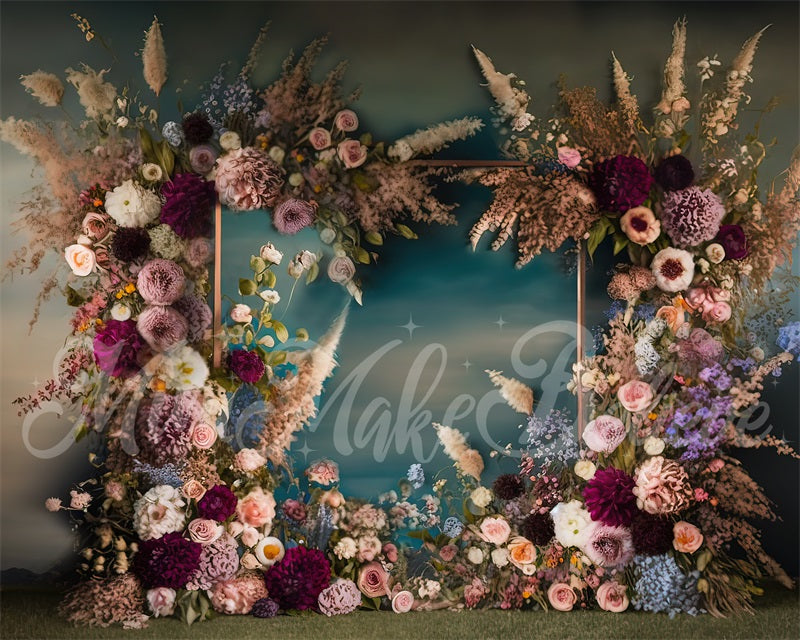 Kate Painterly Fine Art Frame Spring Flowers Fleece Backdrop Designed by Mini MakeBelieve -UK