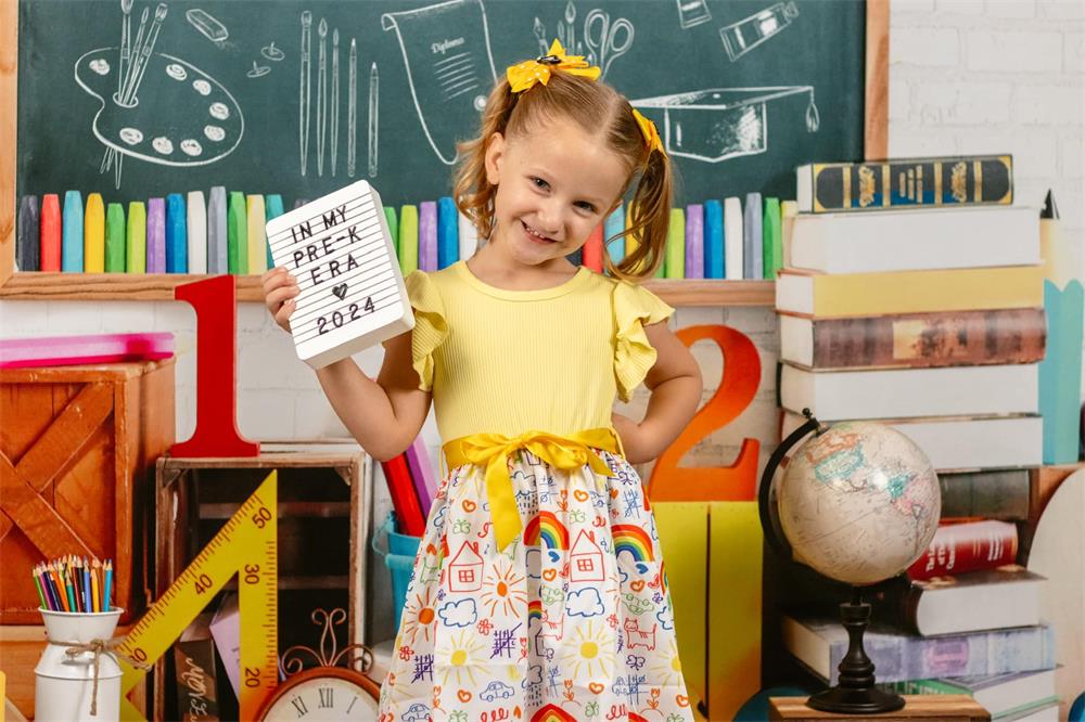 Kate Back to School Blackboard Book Backdrop for Photography -UK