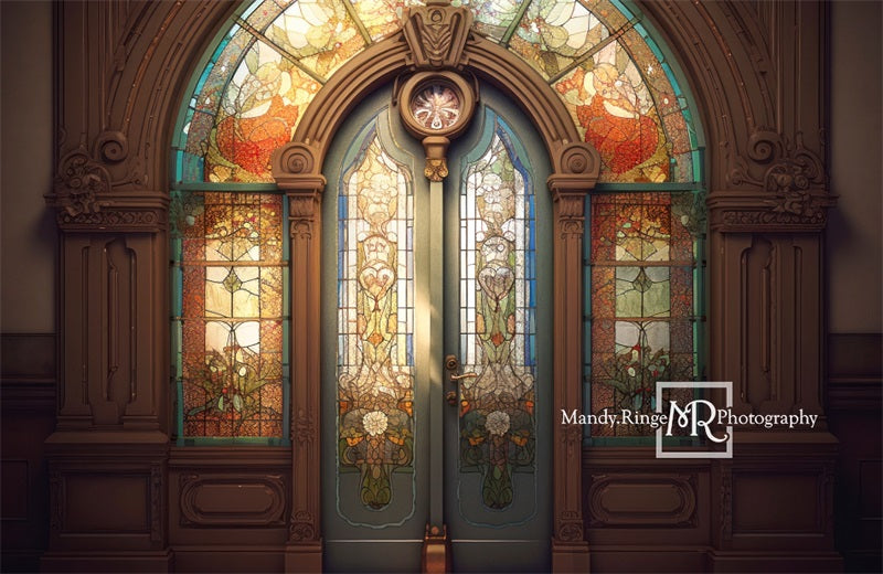 Kate Retro Church Door Arched Glass Backdrop Designed by Mandy Ringe Photography -UK