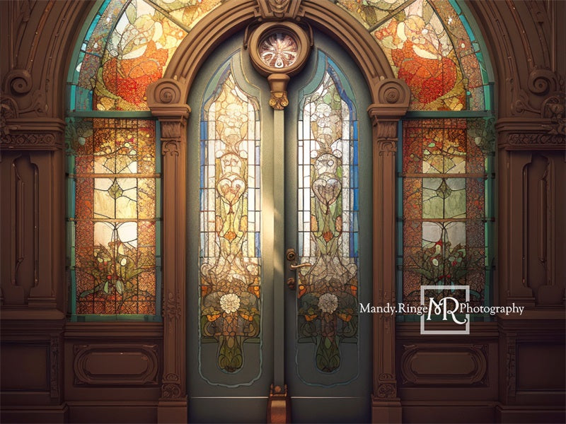 Kate Retro Church Door Arched Glass Backdrop Designed by Mandy Ringe Photography -UK