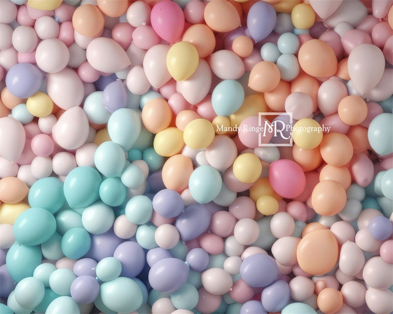 Kate Bright Pastel Rainbow Balloon Wall Backdrop Designed by Mandy Ringe Photography -UK