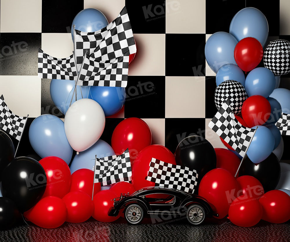 Kate Race Boy Birthday Balloon Cake Smash Backdrop for Photography -UK