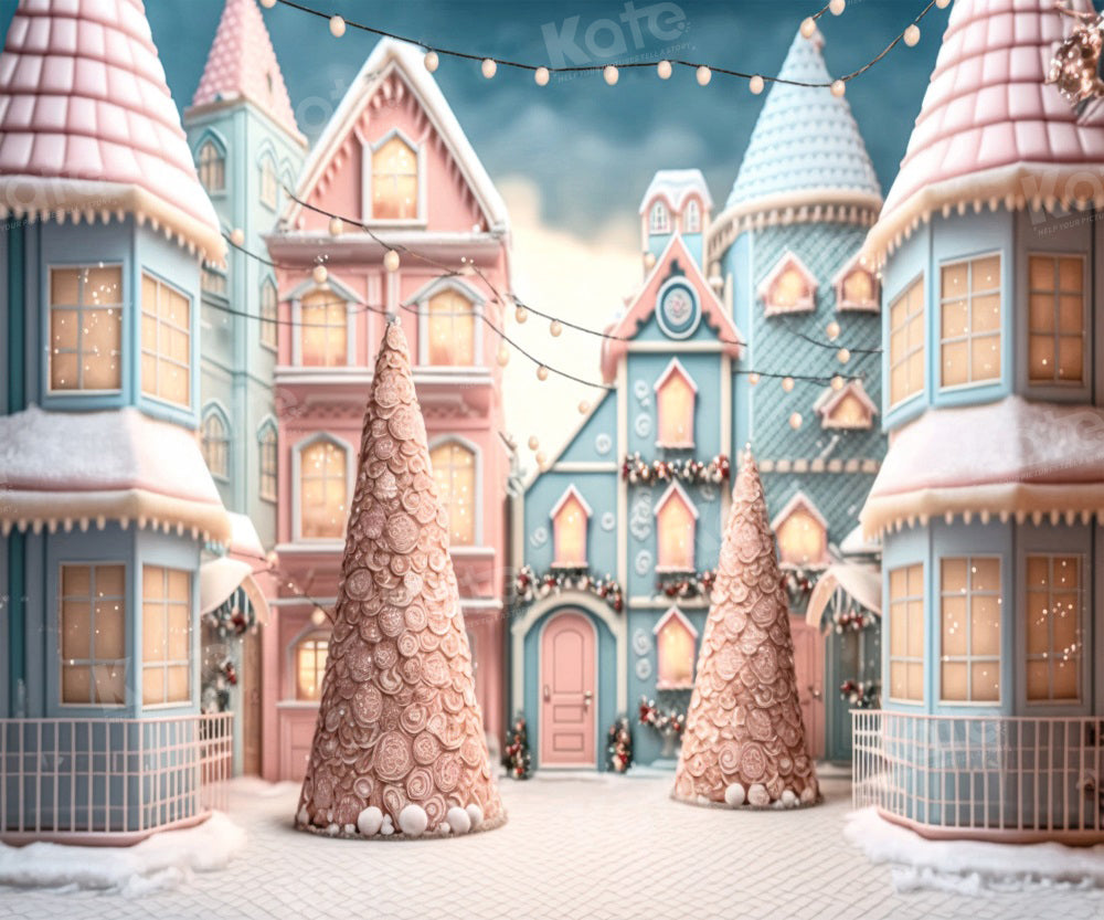 Kate Winter Christmas Town Backdrop for Photography -UK