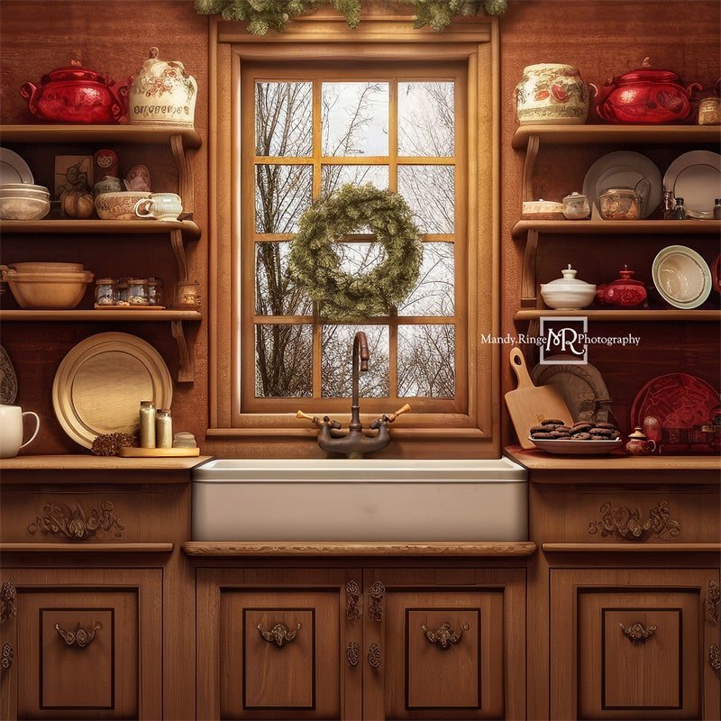 Kate Cozy Christmas Kitchen Backdrop Designed by Mandy Ringe Photography -UK