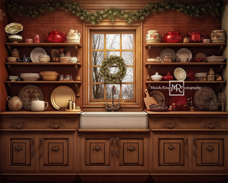 Kate Cozy Christmas Kitchen Backdrop Designed by Mandy Ringe Photography -UK