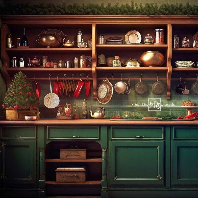 Kate Green Christmas Kitchen Backdrop Designed by Mandy Ringe Photography -UK