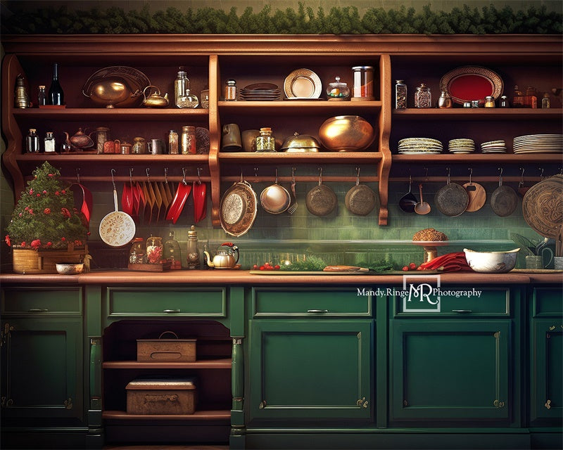 Kate Green Christmas Kitchen Backdrop Designed by Mandy Ringe Photography -UK