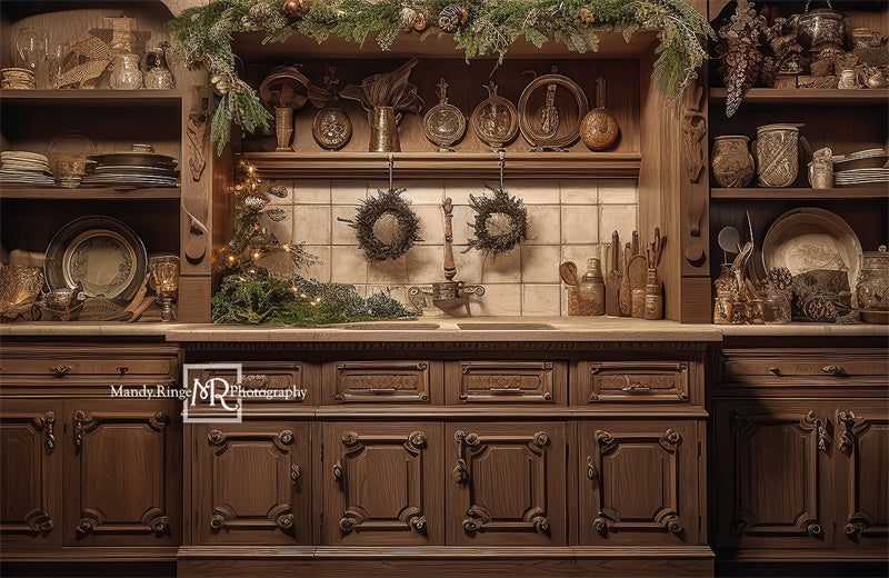 Kate Warm Winter Kitchen Backdrop Designed by Mandy Ringe Photography -UK