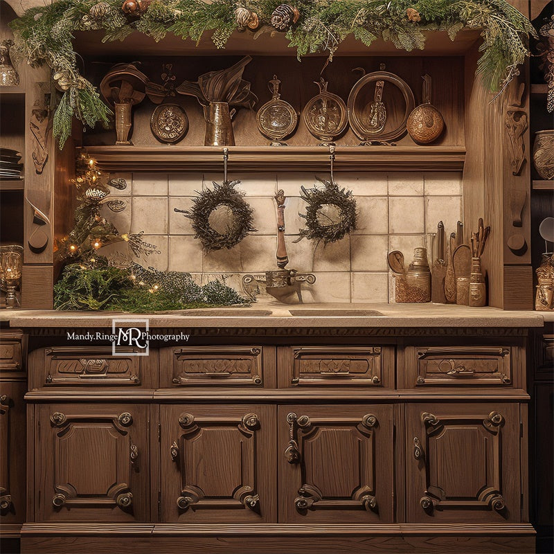 Kate Warm Winter Kitchen Backdrop Designed by Mandy Ringe Photography -UK