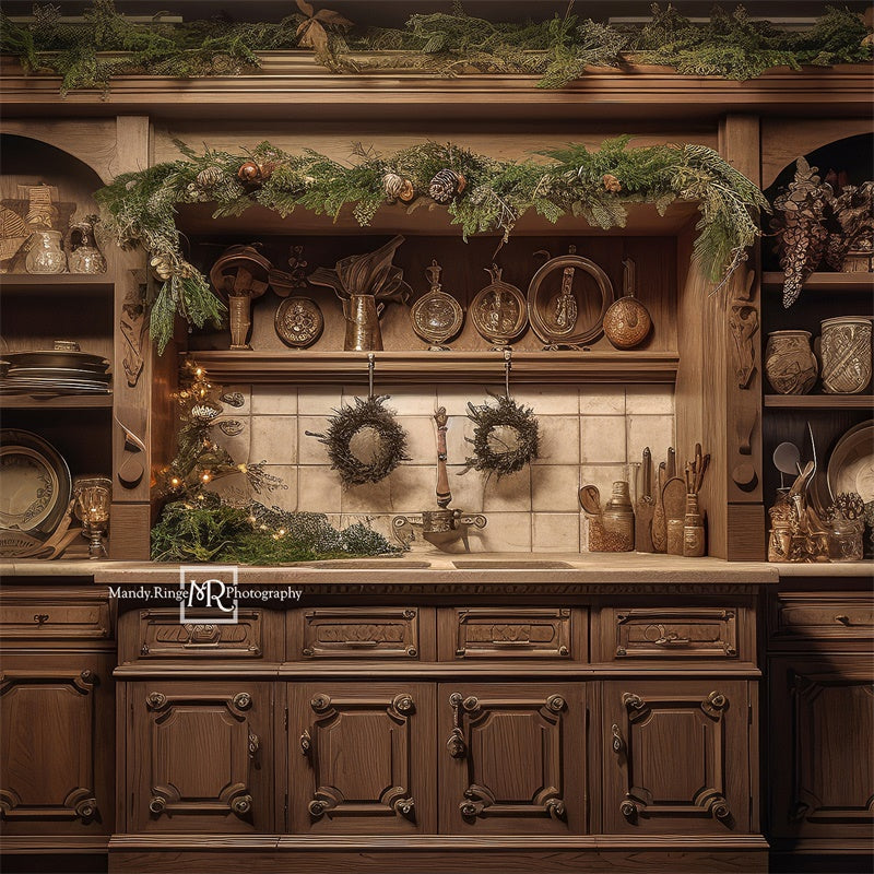 Kate Warm Winter Kitchen Backdrop Designed by Mandy Ringe Photography -UK