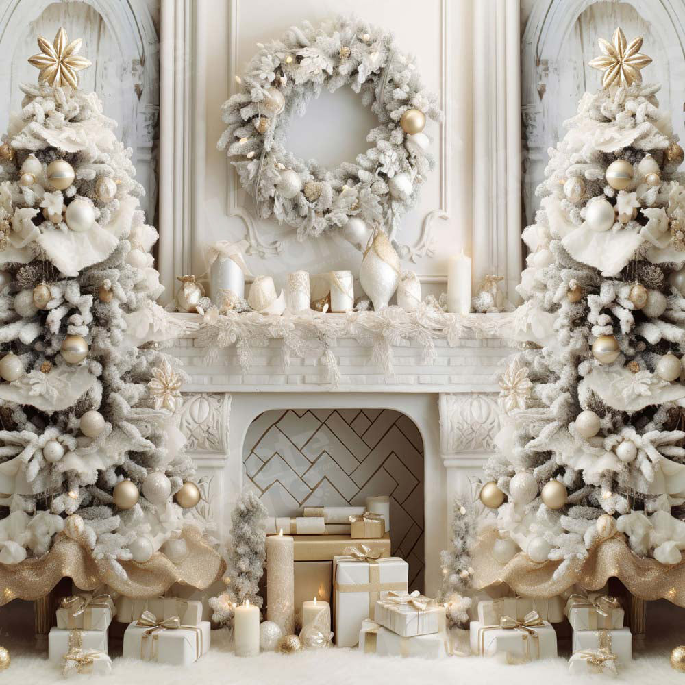 Kate Christmas Elegant Room Fireplace Backdrop for Photography -UK