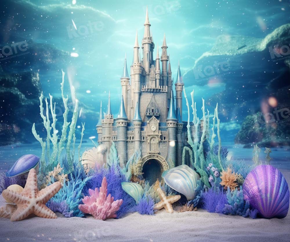 Kate Summer Underwater Castle Shell Backdrop Designed by Chain Photography -UK