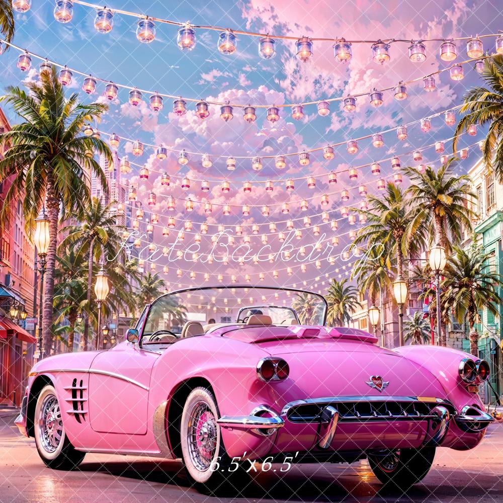 Kate Summer Fashion Doll Street Pink Car Backdrop for Photography -UK