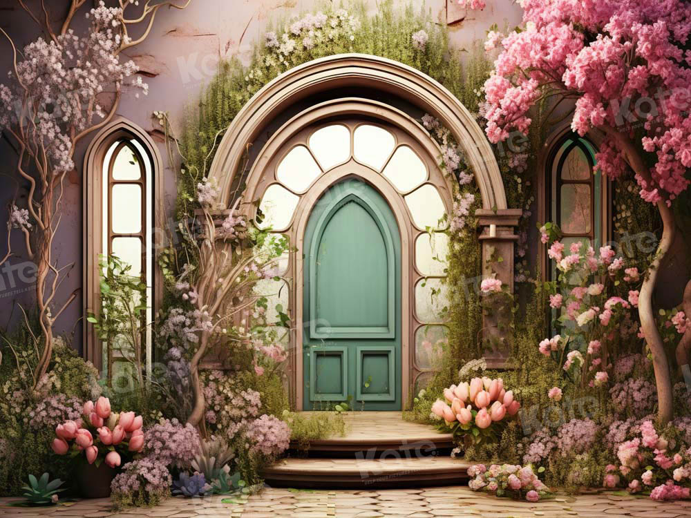 Kate Summer Pink Flower Tree House Backdrop Designed by Emetselch -UK