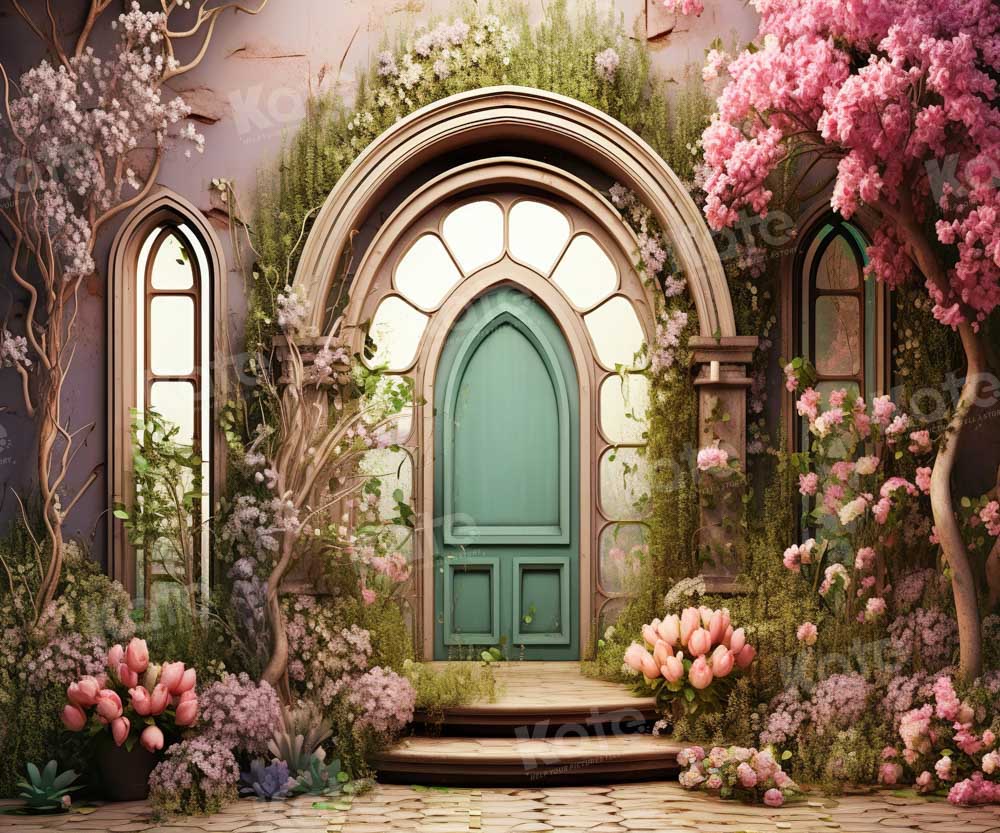 Kate Summer Pink Flower Tree House Backdrop Designed by Emetselch -UK