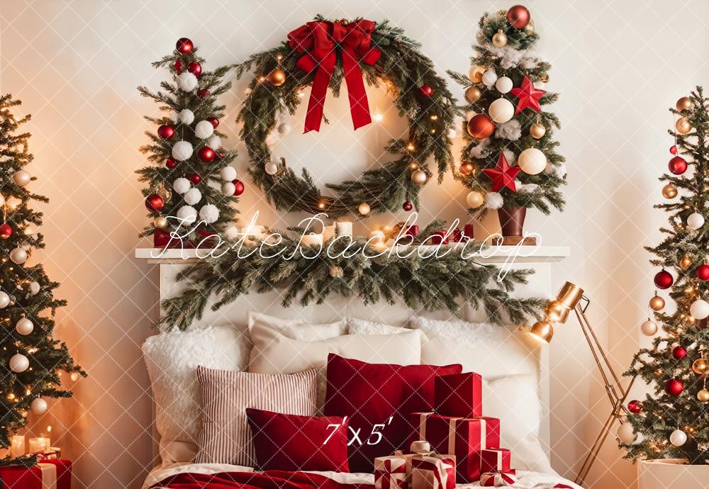 Kate Warm Christmas Headboard Tree Backdrop for Photography -UK