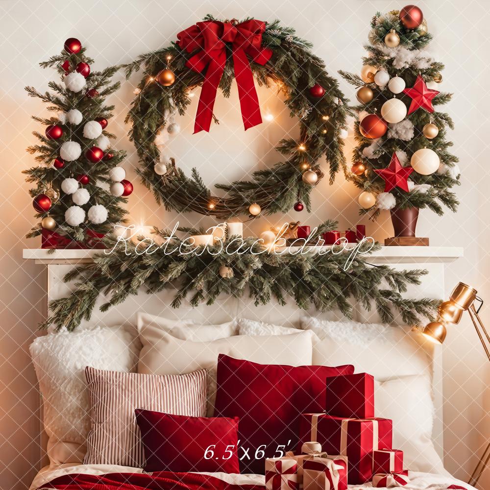 Kate Warm Christmas Headboard Tree Backdrop for Photography -UK