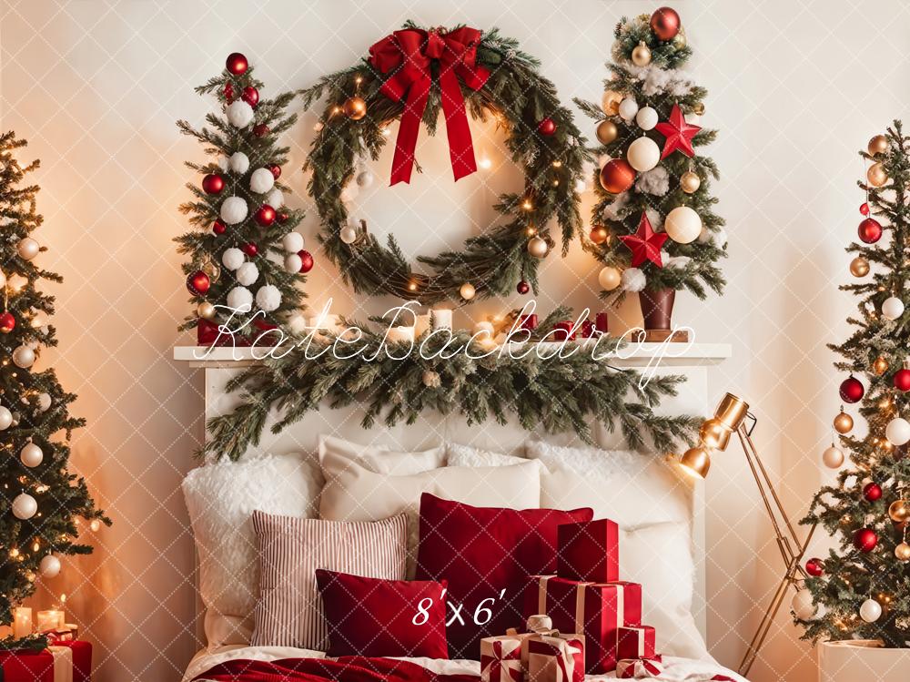 Kate Warm Christmas Headboard Tree Backdrop for Photography -UK