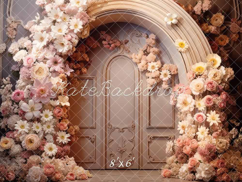 Kate Spring Flowers Arched Door Backdrop Designed by Emetselch -UK