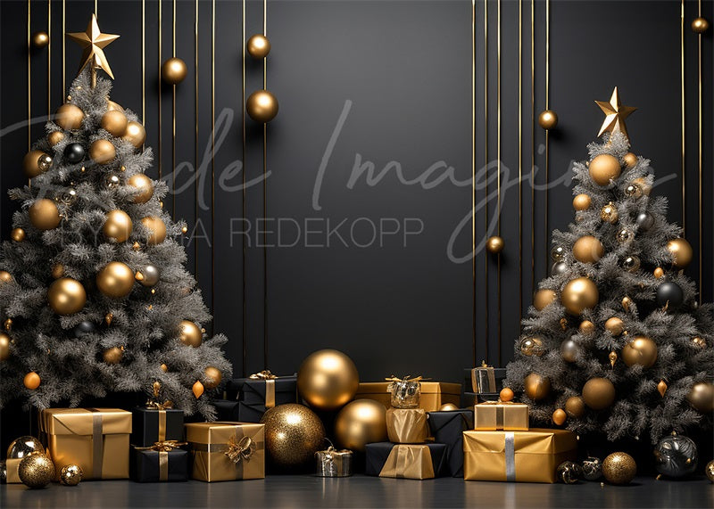 Lightning Deals Kate Dark Christmas Tree Wall Backdrop Designed by Lidia Redekopp -UK