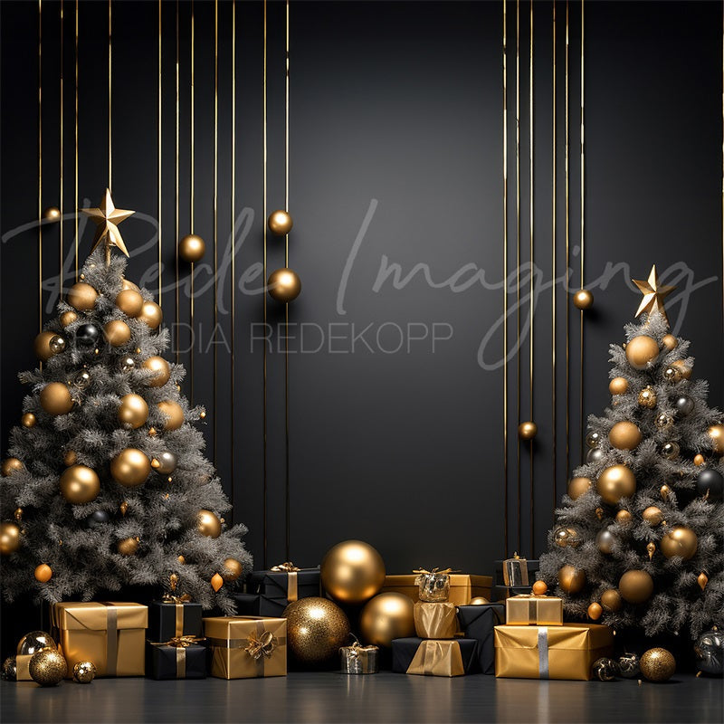 Lightning Deals Kate Dark Christmas Tree Wall Backdrop Designed by Lidia Redekopp -UK