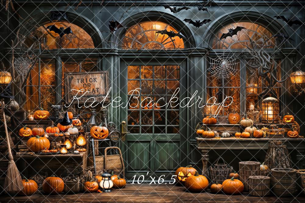 Kate Halloween Spooky Pumpkin Store Backdrop Designed by Emetselch -UK