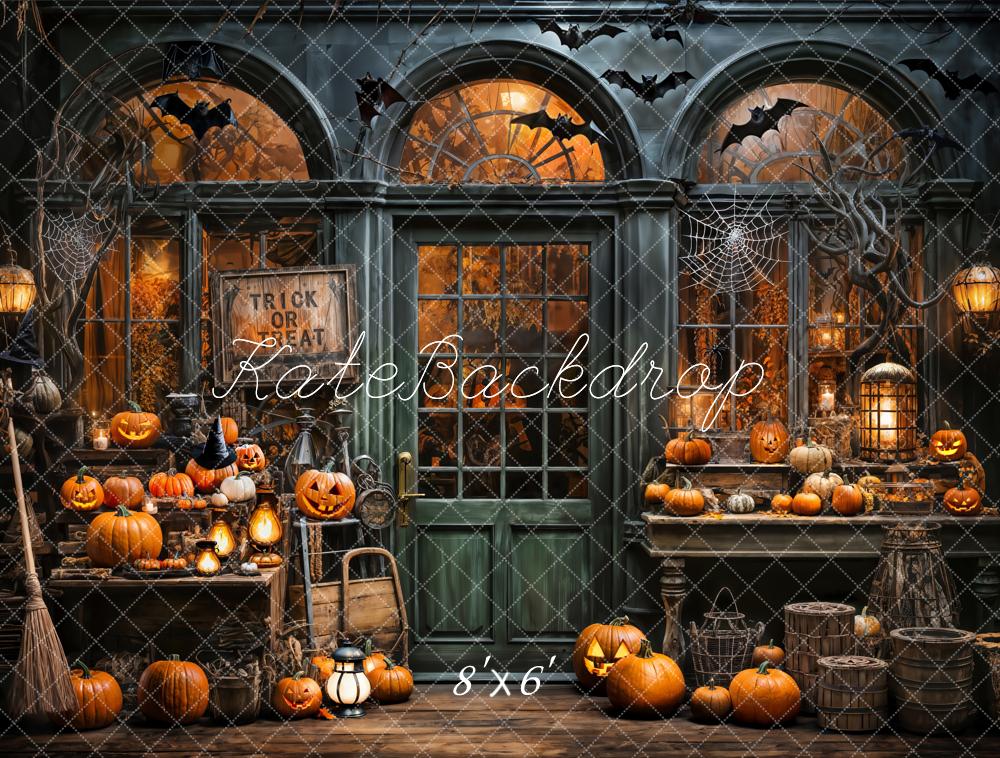 Kate Halloween Spooky Pumpkin Store Backdrop Designed by Emetselch -UK