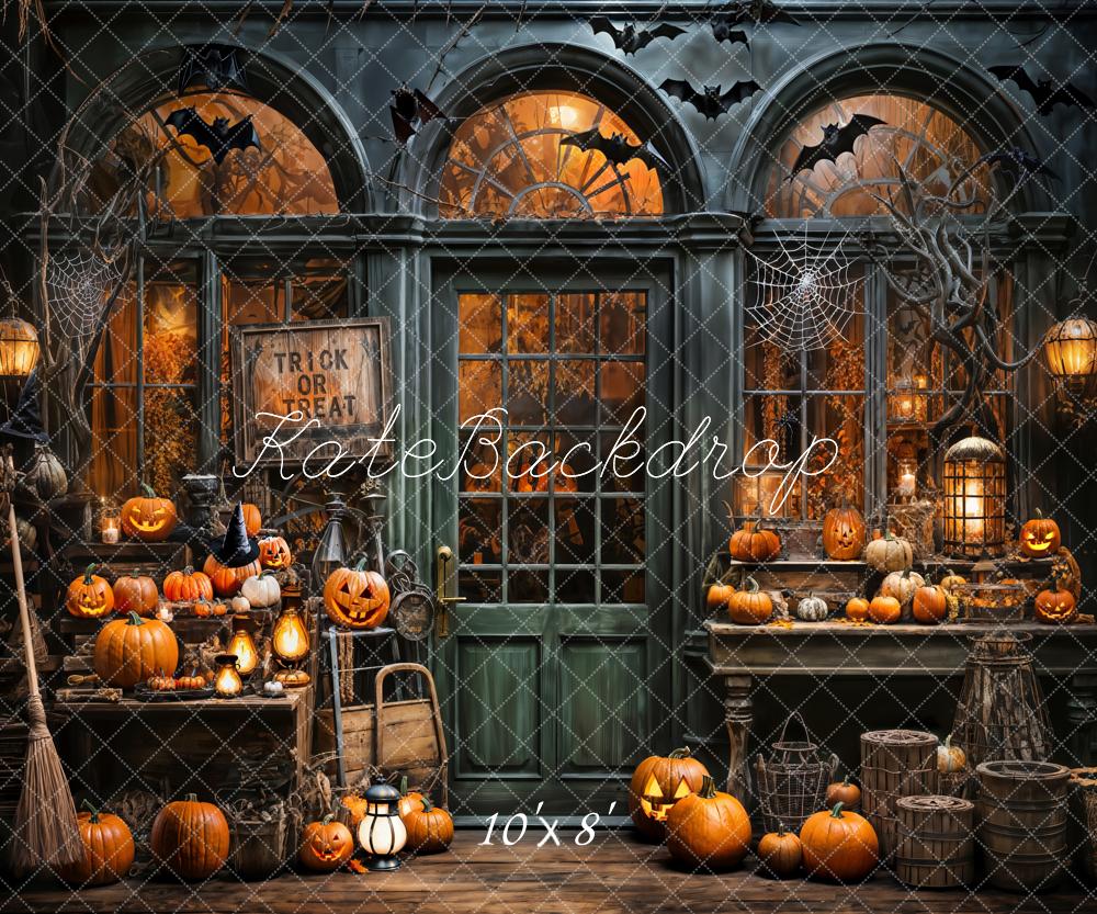 Kate Halloween Spooky Pumpkin Store Backdrop Designed by Emetselch -UK