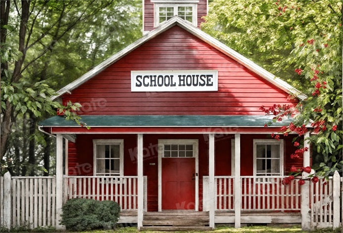 Kate Back to School Red House Backdrop for Photography -UK