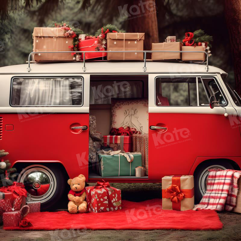 Kate Christmas Red Car Gifts Backdrop for Photography -UK