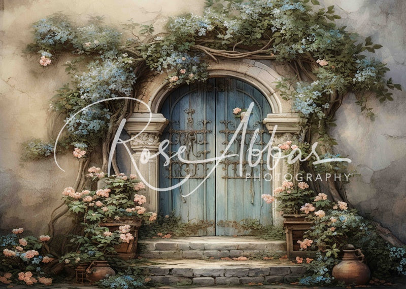 Kate Spring Old Door Flowers Backdrop Designed By Rose Abbas -UK