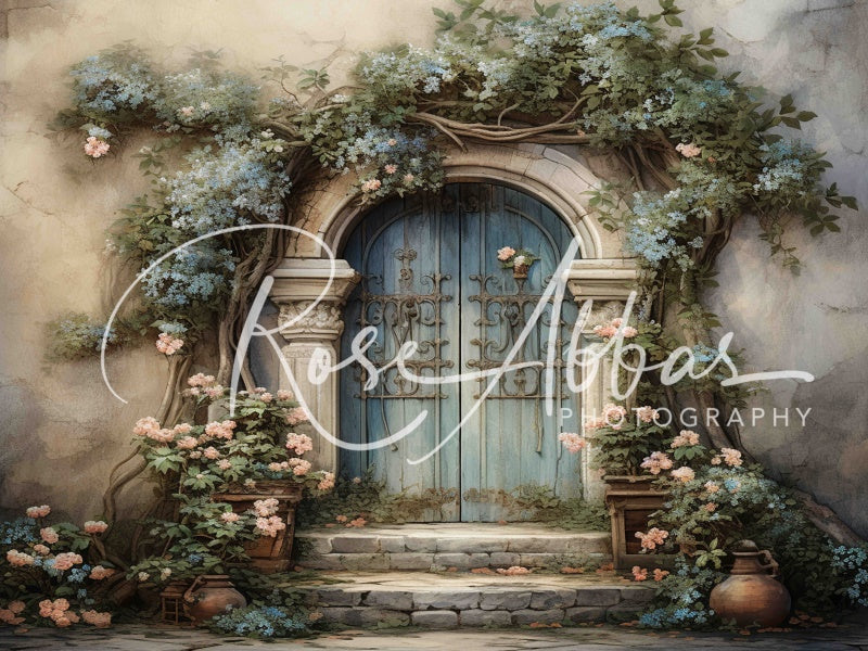 Kate Spring Old Door Flowers Backdrop Designed By Rose Abbas -UK