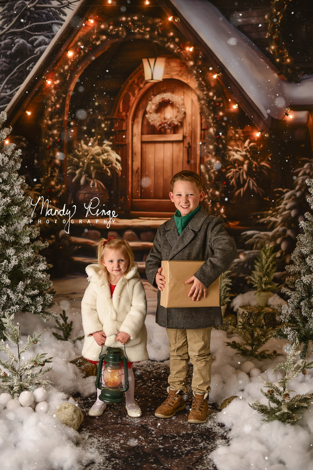 Kate Christmas Wooden House Backdrop Designed by Chain Photography -UK