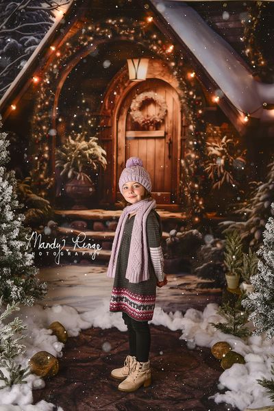 Kate Christmas Wooden House Backdrop Designed by Chain Photography -UK