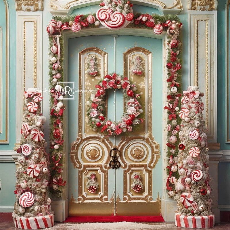 Shop Affordable Kate Christmas Ornate Peppermint Door Backdrop